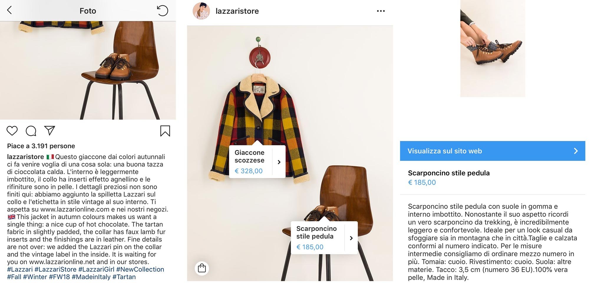 Lo shopping su Instagram: esempio