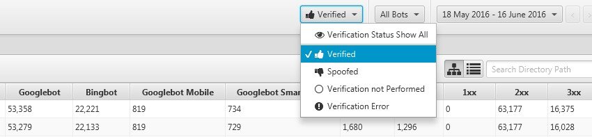 Filtro verifica degli Spider con Log File Analyser