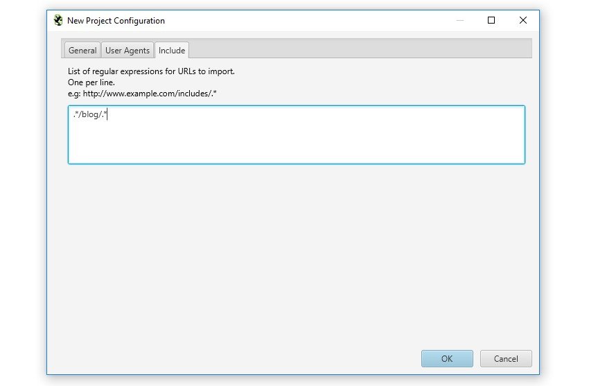 Espressioni regolari con Log file Analyser