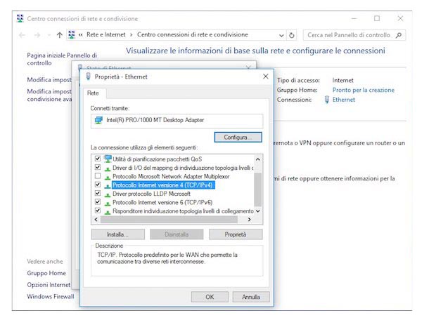 Cambio di Dns su sistema operativo Windows